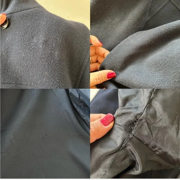 Vintage Navy J. Percy wool peacoat with hood size Medium. - Picture 7 of 8